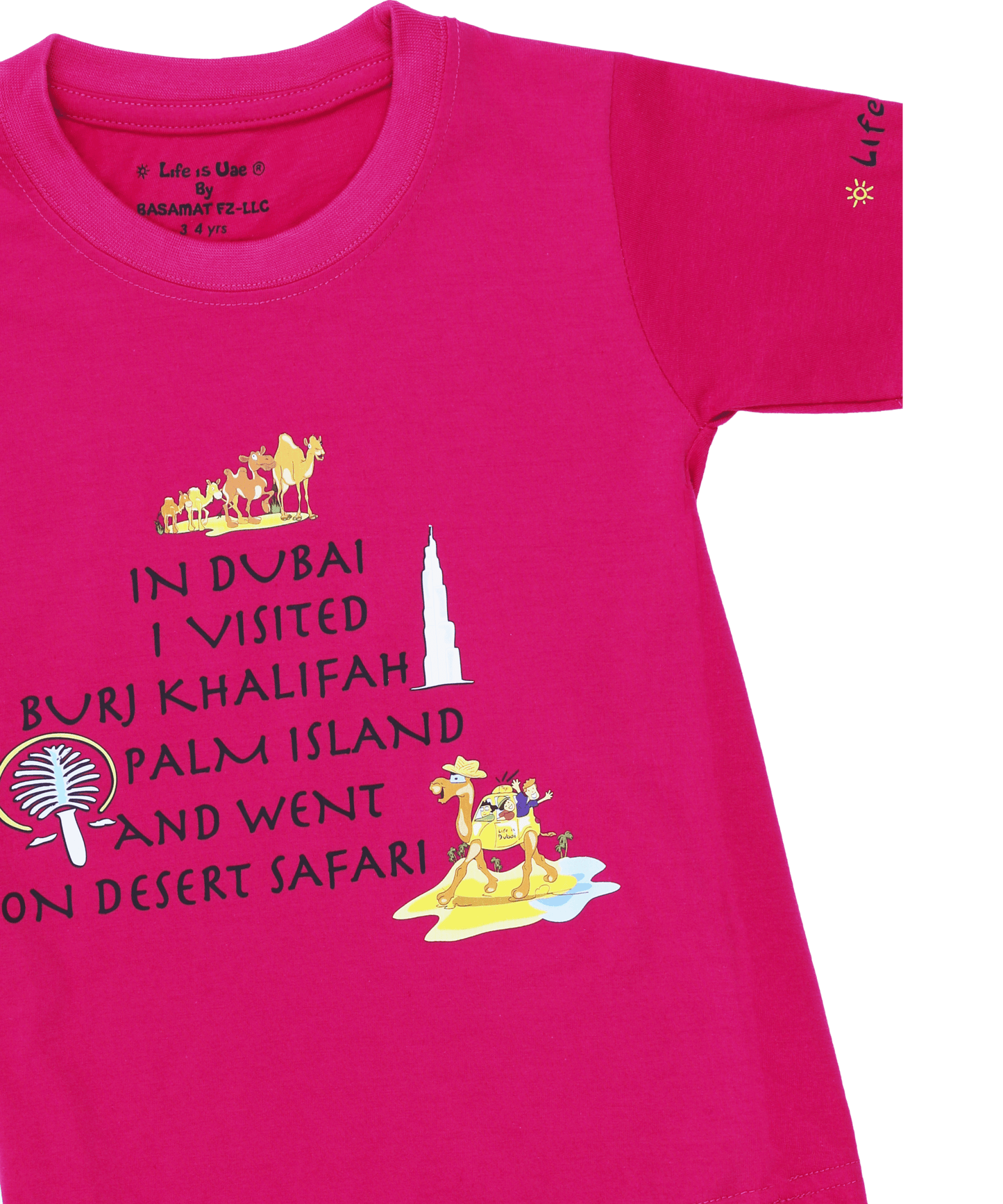 Kids' T-Shirt - In Dubai I Visited Fuchsia - Fun Souvenir Gift - Life Is UAE
