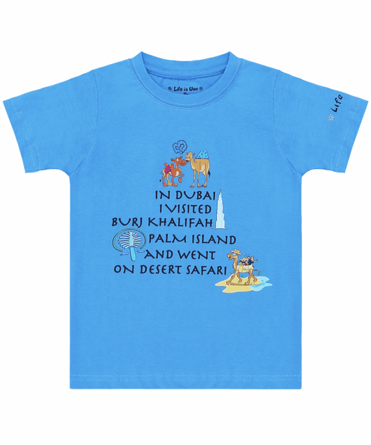 Kids' T-Shirt - In Dubai I Visited Blue- Fun Souvenir Gift - Life Is UAE