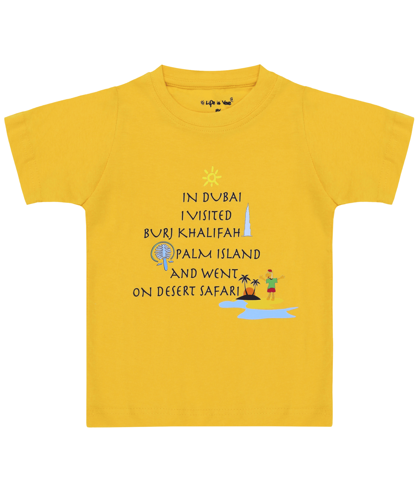 Kids' T-Shirt - In Dubai I Visited Yellow- Fun Souvenir Gift - Life Is UAE