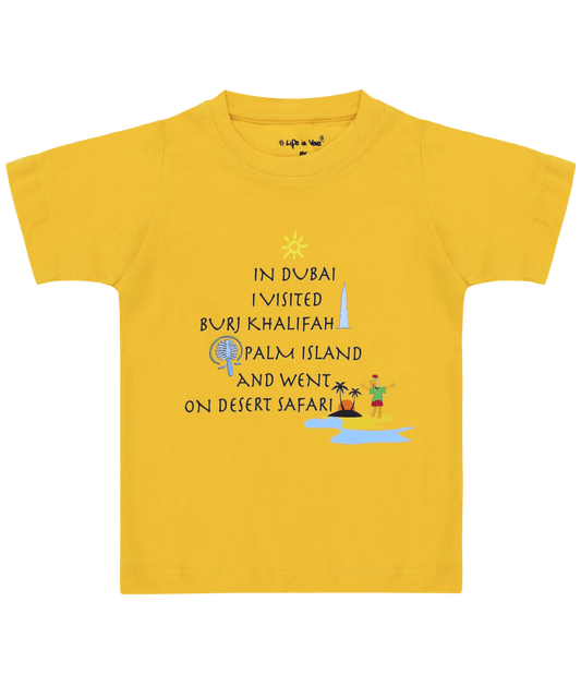Kids' T-Shirt - In Dubai I Visited Yellow- Fun Souvenir Gift - Life Is UAE