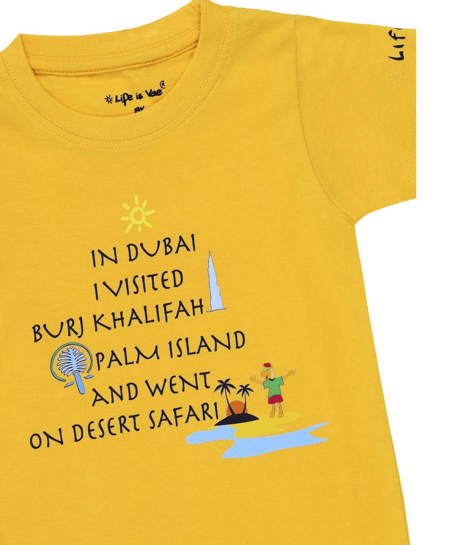 Kids' T-Shirt - In Dubai I Visited Yellow- Fun Souvenir Gift - Life Is UAE