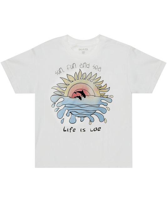 Kids' Sun, Sea & Dolphin T-Shirt - Color-Changing Under Sun - Fun Souvenir Gift - Life Is UAE